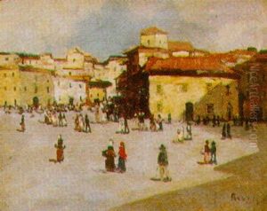Sydlandsk Bytorv Med Personer by Hans Ruzicka-Lautenschlaeger