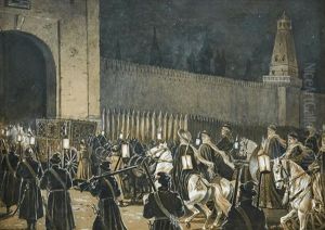 A Procession At Kreml by Andrei Petrovich Ryabushkin