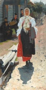 Along The Village Street by Andrei Petrovich Ryabushkin