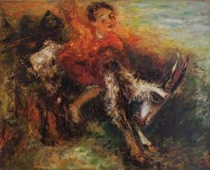 Boy Riding A Goat by Issachar ber Ryback