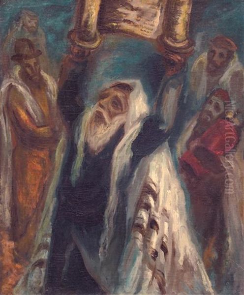 Rabbi Holding Torah - view 1