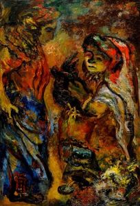 Women And A Cockerel by Issachar ber Ryback
