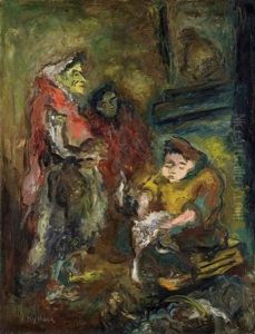 Chicken Merchants At The Market by Issachar ber Ryback