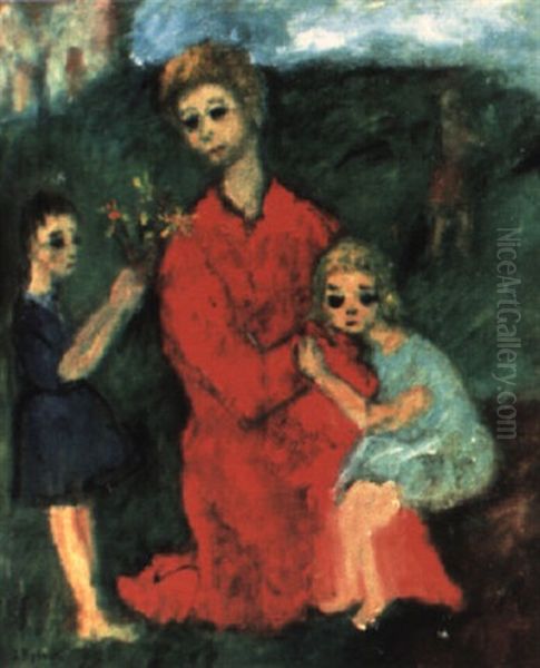 Woman And Two Children - view 1