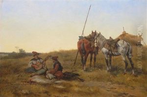 Odpoczynek Kozakow Na Stepie by Tadeusz Rybkowski