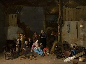 Escena Familiar De Interior by David Ryckaert III