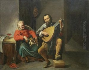 A Lute Player In An Interior