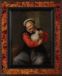 Vieille Femme Tenant Une Cruche
