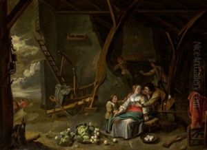 Familia En Interior by David Ryckaert III