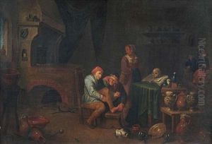 In Der Stube Eines Wundarztes (+ Im Labor Eines Alchemisten; Pair) by David Ryckaert III