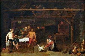 Zeus Und Hermes Zu Gast Bei Philemon Und Baucis by David Ryckaert III