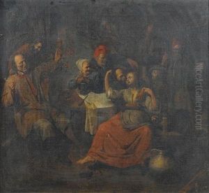 Peasants Carousing In A Tavern by David Ryckaert III