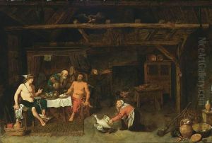 Philemon And Baucis Giving Hospitality To Jupiter And Mercury