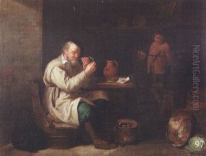 Fumeur Dans Un Interieur De Taverne