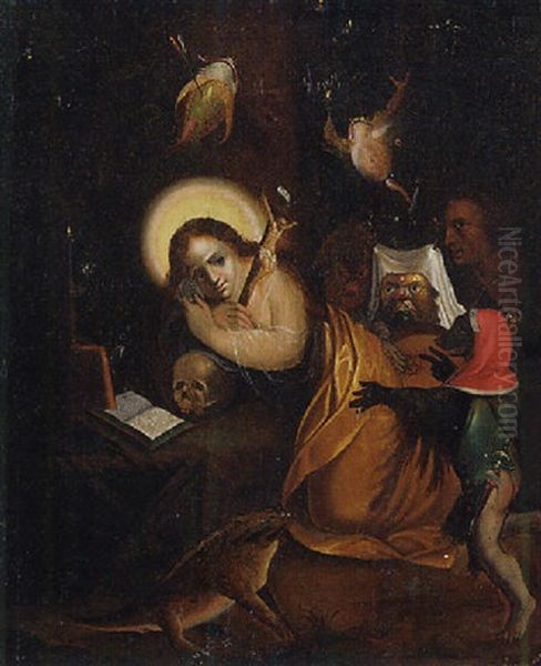 The Penitent Magdalene Tormented By Demons - view 1