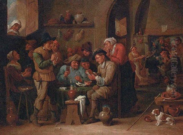 Peasants Playing Cards In A Tavern Interior - view 1