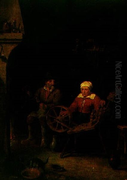 An Old Man And An Old Woman Spinning - view 1