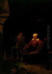 An Old Man And An Old Woman Spinning by David Ryckaert III