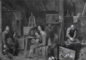 An Artist's Studio by David Ryckaert the Elder