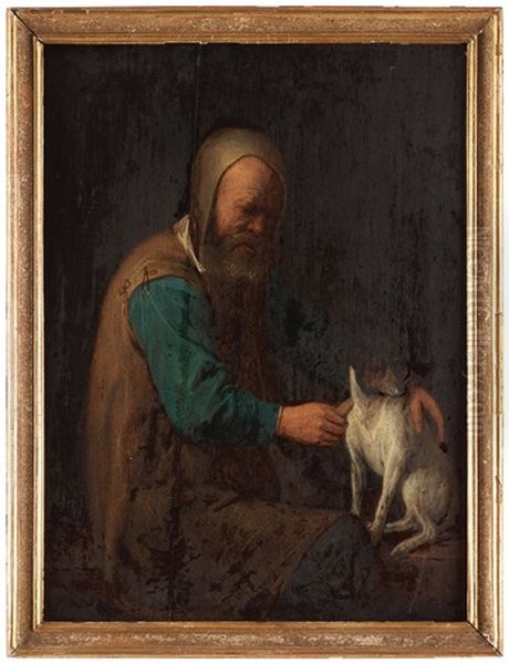 Man With A Dog And A Women With A Cat - view 1