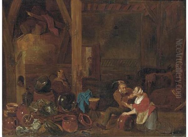 A Kitchen Interior With Peasants - view 1
