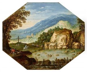 Three Landscapes With Figures And Animals
