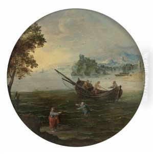 Le Christ Appelant Pierre Sur Les Eaux by Marten Ryckaert