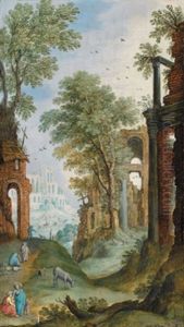 Landschaft Mit Figurenstaffage Und Ruinenarchitektur
