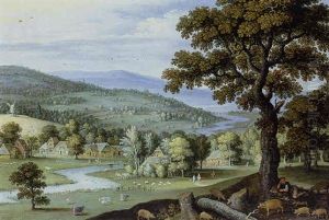 Pastoral Landscape With A Swineherd Resting Under A Tree
