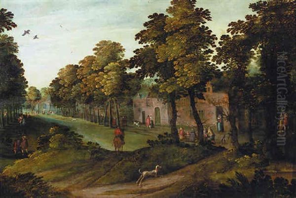 Travellers And Peasants In A Village Street - view 1