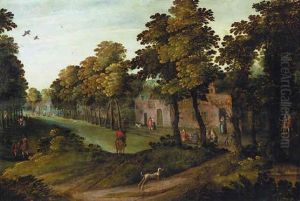 Travellers And Peasants In A Village Street