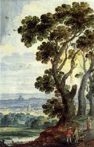 Bewaldete Fluslandschaft Mit Figuren by Marten Ryckaert
