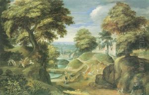 Paisaje Con Cazadores by Marten Ryckaert