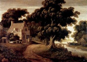 Barns On A Riverbank, A Landscape Beyond