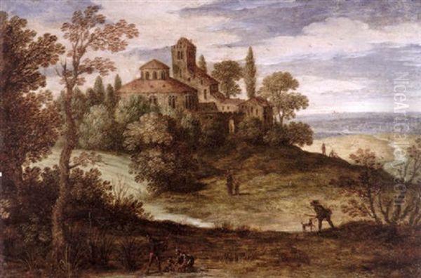An Italianate Landscape With A Fisherman And His Family - view 1