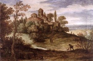 An Italianate Landscape With A Fisherman And His Family
