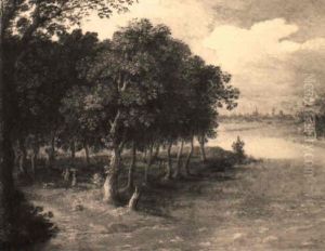 Bewaldete Fluslandschaft Mit Reisenden by Marten Ryckaert