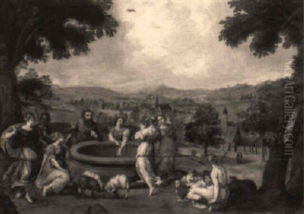 Moses And The Daughters Of Jethro At The Well - view 1