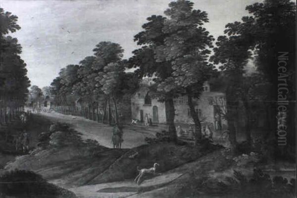 Village With Peasants Outside An Inn - view 1