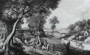 Peasants On A Country Road by Marten Ryckaert
