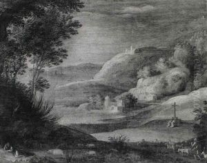 Landscape With A Goatherd On A Path And A Swineherd Resting Landscape With A Goatherd On A Path And A Swineherd Resting