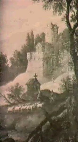 Scene Pastorale Dans Un Paysage De Montagne - view 1