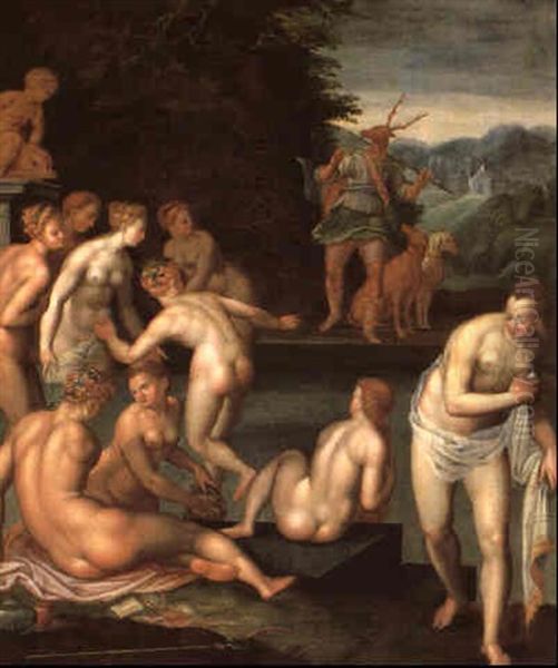 Diana Mit Ihren Nymphen Und Act,on - view 1