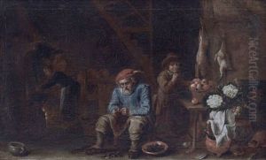 Interno Di Cucina Con Figure