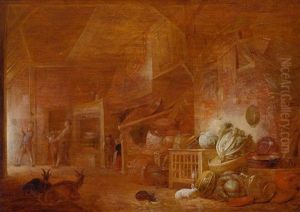 Inneres Einer Scheune by Franz (Francois) Ryckhals
