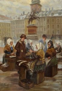 Winterlicher Fischmarkt In Stockholm by Oskar Ryd