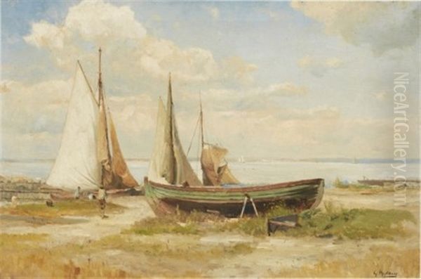 Strandparti Med Fiskebatar, Studie Fran Hven - view 1