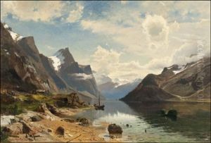 Kalastajia Vuonomaisemassa (fishermen In A Fiord Landscape)