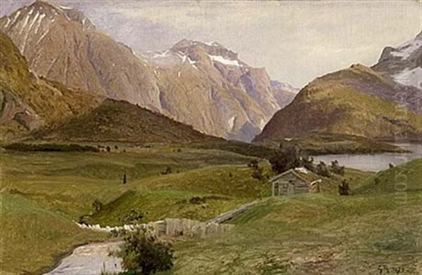 Bergslandskap Med Fjallback - view 1