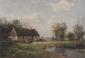 Sommarlandskap Med Skansk Gard by Gustaf Rydberg